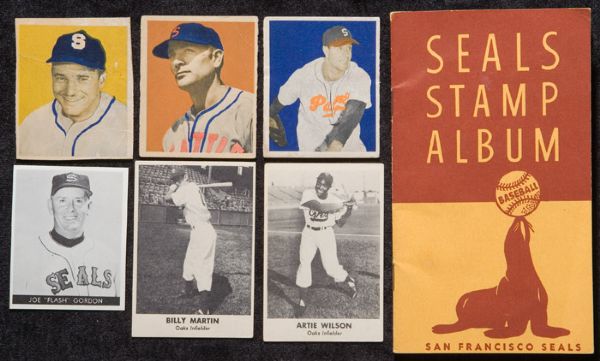 1940-50s Pacific Coast League Lot with 1949 Bowman PCL 1949-50 Remar & 1957 SF Seals Stickers 