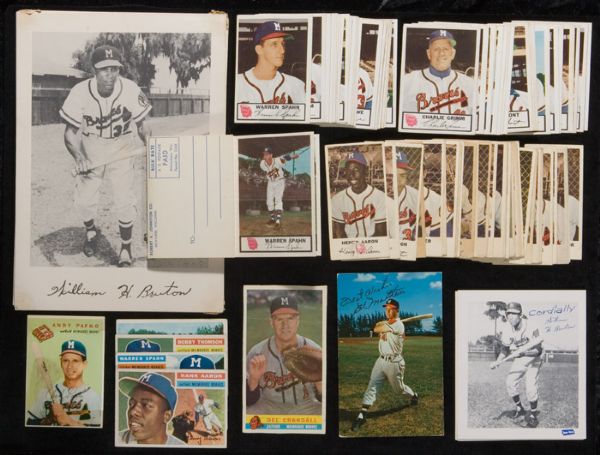 1950s Milwaukee Braves Card Collection including Topps Johnston Wilson Spic & Span etc. 