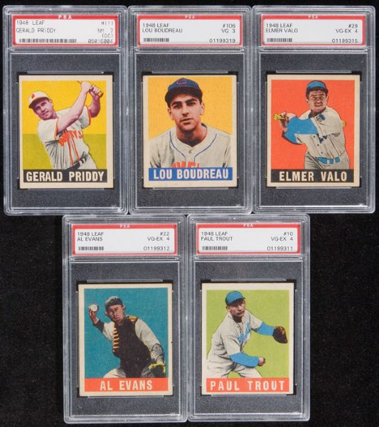 1948-49 Leaf Baseball Lot of 75 (39 Different)