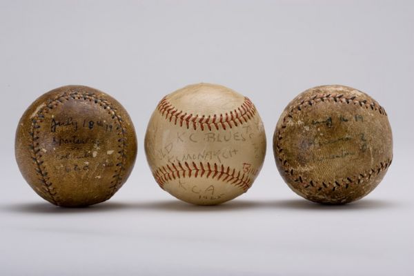 Game Used Baseball from Satchel Paiges Sept 25 1965 Game With Two Barnstorming Balls 