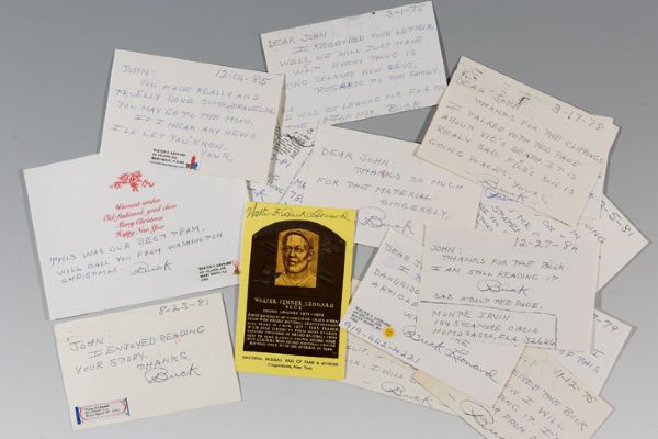 Large Lot (24 Items) of Buck Leonard Signed Correspondence To John Holway 