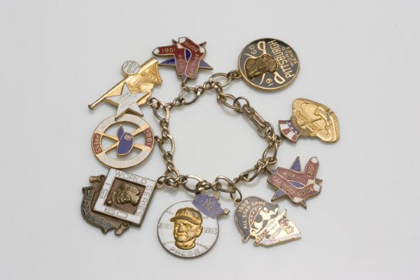 1960's World Series & All Star Game Press Pin Charm Bracelet  