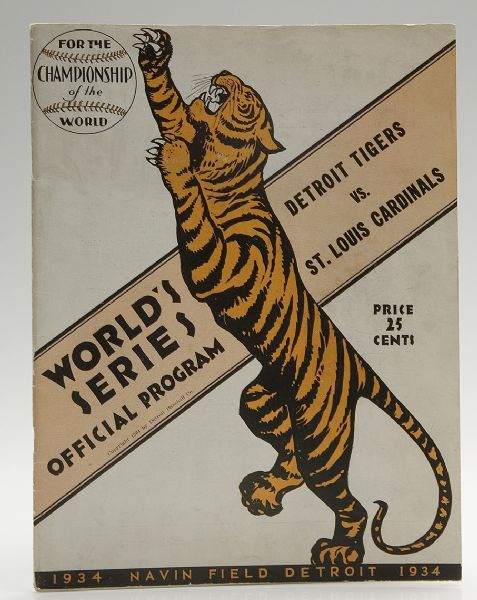 1934 Detroit Tigers v. St. Louis Cardinals World Series Program  
