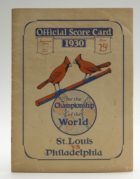 1930 St. Louis Cardinals v. Philadelphia Athletics World Series Program  