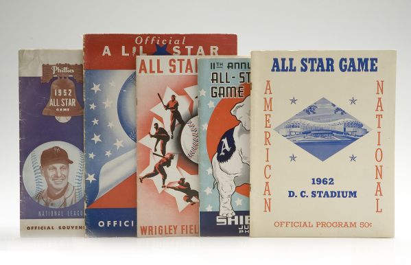 Group of (5) Vintage Baseball All Star Game Programs 