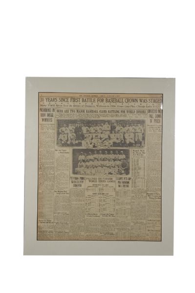 October 8, 1915 L.A. Express Sports Page Featuring WS Team Images including Red Sox w/ Babe Ruth  