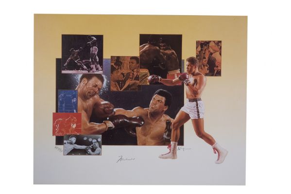 Pair of Muhammad Ali Autographed Lithographs 