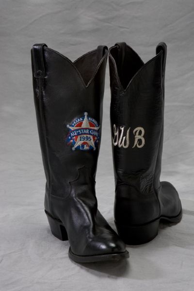 George Bush Worn and Signed Texas Rangers Cowboy Boots  