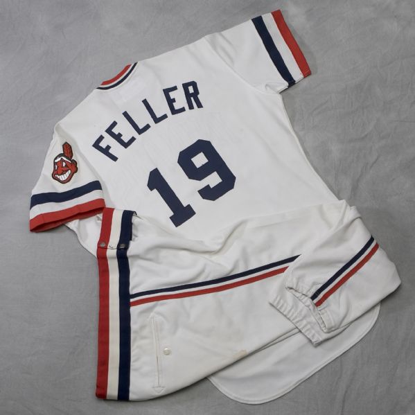 Bob Feller 1985 Cleveland Indians Home Uniform  