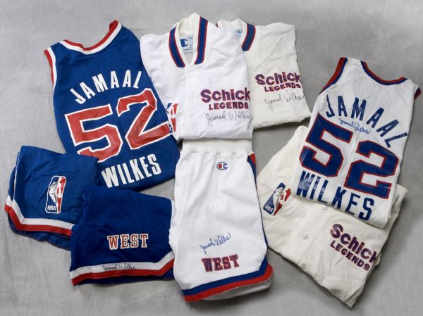 Jamaal Wilkes Schick Legends Game Worn Uniforms and Warm Ups - Autographed  
