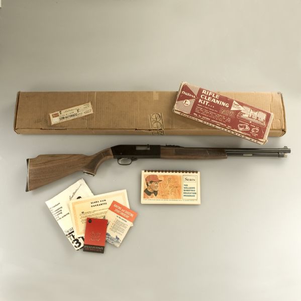 c. 1963 Ted Williams Sears .22 Caliber Rifle in Orig. Box w/ Cleaning Kit & More