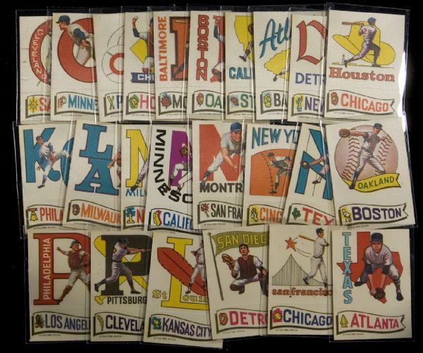 1974 Topps Baseball Action Emblem Cloth Stickers Complete Set of 24  