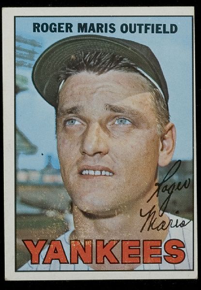 1967 Topps #45 Roger Maris, Yankees (Blank Backed Proof Card) 