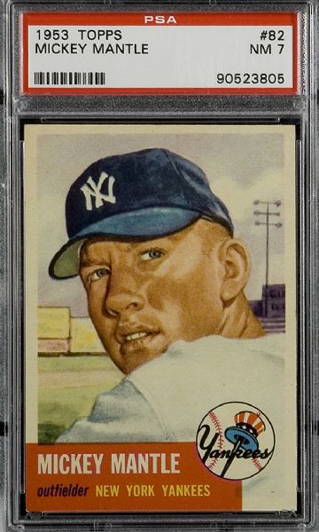 1953 Topps #82 Mickey Mantle PSA 7 NM  