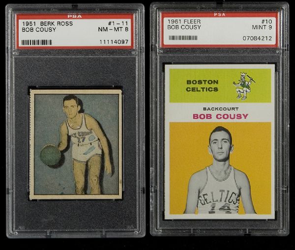 Bob Cousy High Grade Basketball Card Lot  