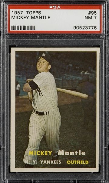 1957 Topps #95 Mickey Mantle PSA 7 NM 