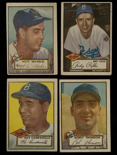 1952 Topps Baseball Group of 258 Different including Campanella & 26 High #'s  