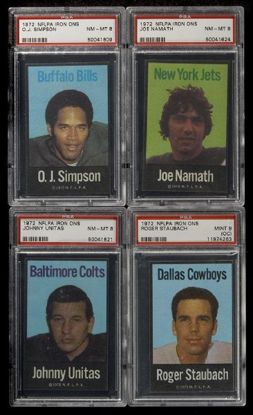 1972 NFLPA Iron Ons Complete Set - All PSA Graded 