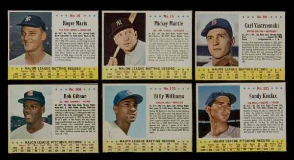 1963 Jello Baseball Group of 75 Different including Mantle, Yaz, & Gibson  