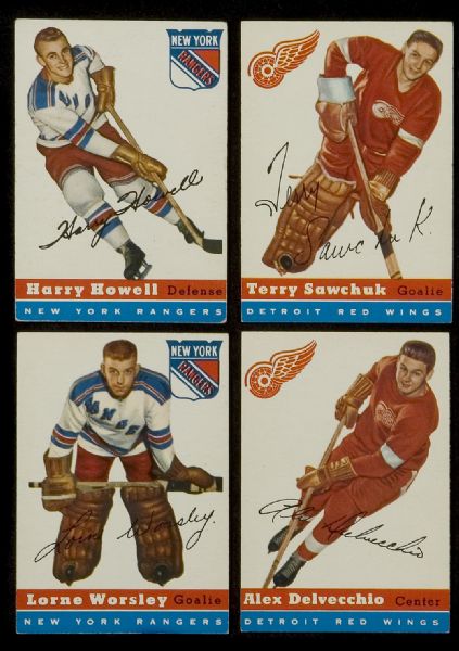 1954-55 Topps Hockey Lot of 40 Different including Sawchuk & Worsley  