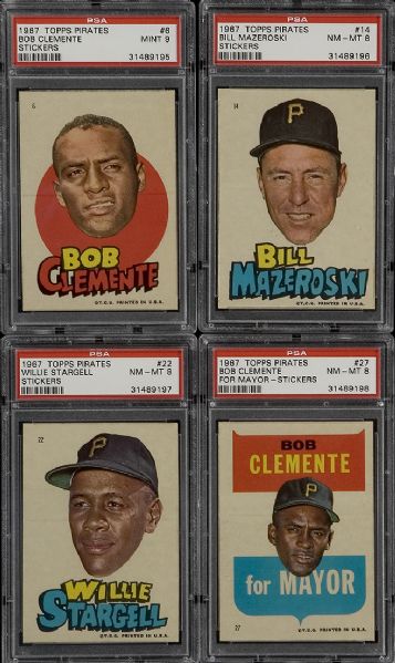 1967 Topps Test Pittsburgh Pirates Stickers Complete Set of 33  