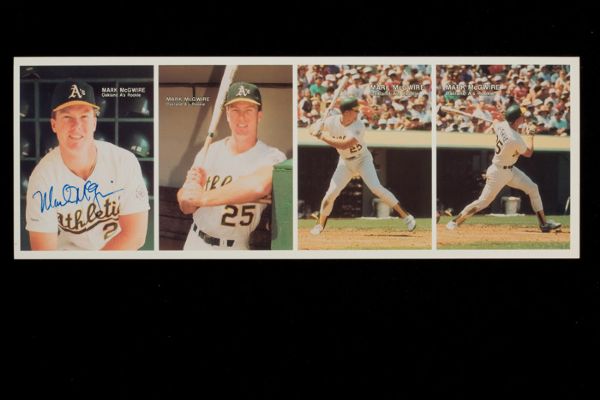Mark McGwire Rookie-era Signed Mother's Cookies Card Strip  