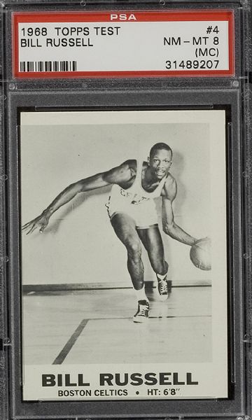 1968 Topps Test Basketball #4 Bill Russell PSA 8 (MC) NM-MT  