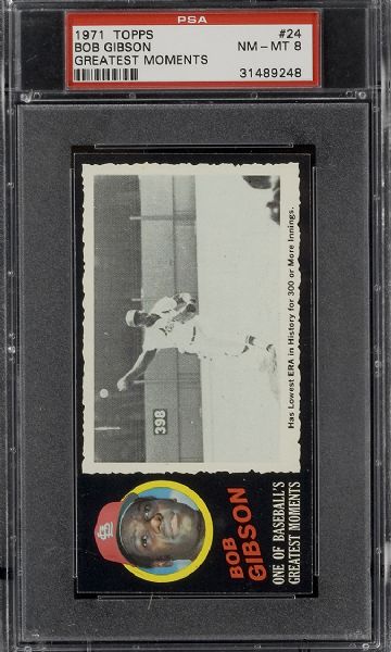 1971 Topps Greatest Moments #24 Bob Gibson PSA 8 NM-MT