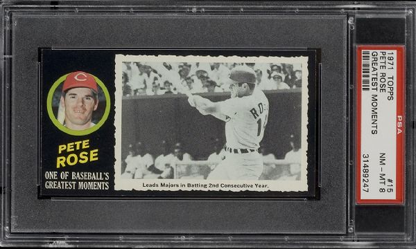 1971 Topps Greatest Moments #15 Pete Rose PSA 8 NM-MT  