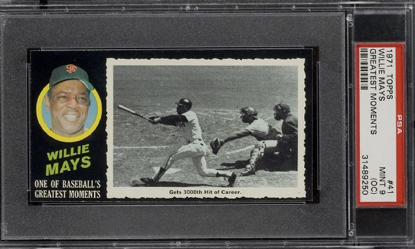 1971 Topps Greatest Moments #41 Willie Mays PSA 9 o/c MINT 