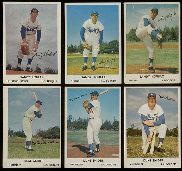 1960, 1961, 1962 Bell Brand Dodgers Near Complete Collection w/ 1962 Ad Poster 