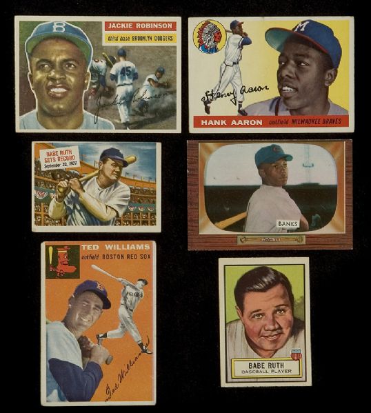 1950's Large childhood collection of over 550 early 1950's cards w/ many Hall of Famers 