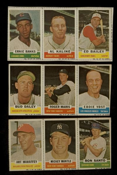 1961 Bazooka Baseball Complete Set of 36 in Panels  