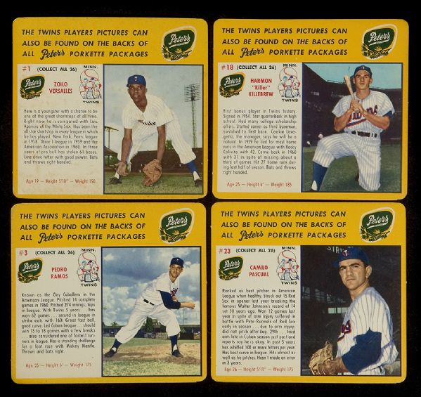 1961 Peters Meats Twins Complete Set of 26.  
