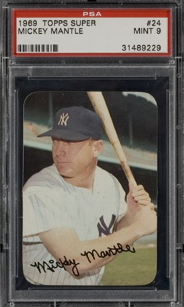 1969 Topps Super #24 Mickey Mantle PSA 9 MINT  