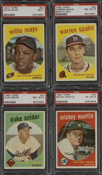 1959 Topps Complete 1st Series (1-110) including Mantle & Mays  