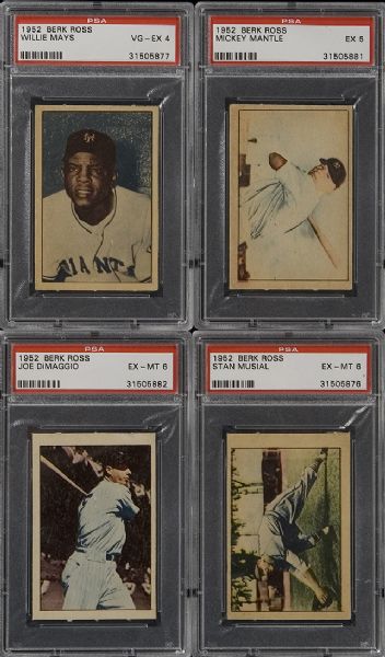 1952 Berk Ross Baseball Near Set 68/72 