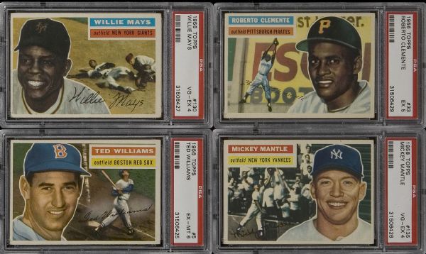1956 Topps Baseball Complete Set of 340 plus Both Checklists 