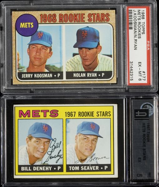 1960's Topps Hall of Fame Rookie Card Lot of 5 including Ryan, Bench, Seaver, Yaz, McCovey  