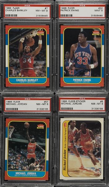 1986-87 Fleer Basketball Set & Stickers Complete Set NM-MT  