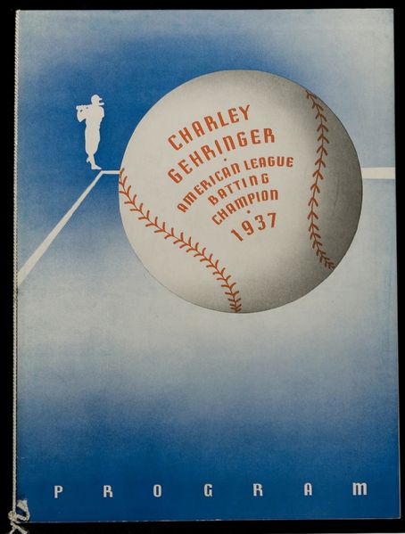 1937 Charlie Gehrigner AL Batting Title Dinner Program  