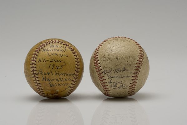 1945 A.L. & N.L. Navy All-Stars Signed Baseballs (2) 