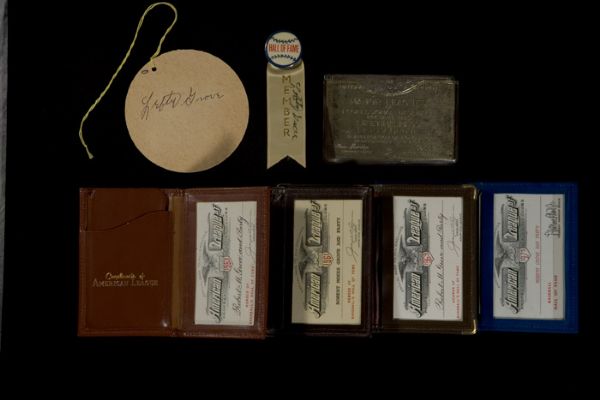 Lefty Grove's MLB Lifetime Silver Pass and 1961, '63, '69 and '75 AL Season Passes - Lefty Grove's HOF Pin, Pass and Ribbon  