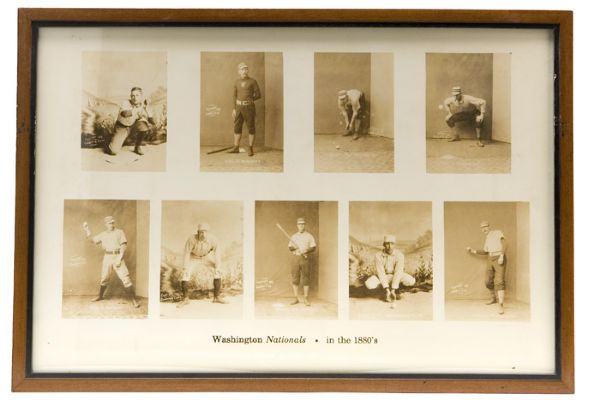 WASHINGTON NATIONALS IN THE 1880S FRAMED DISPLAY (C. 1930s)