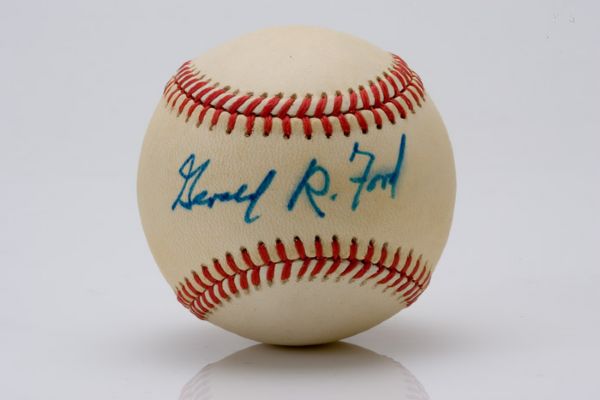 U.S. President Gerald Ford Single Signed Baseball 