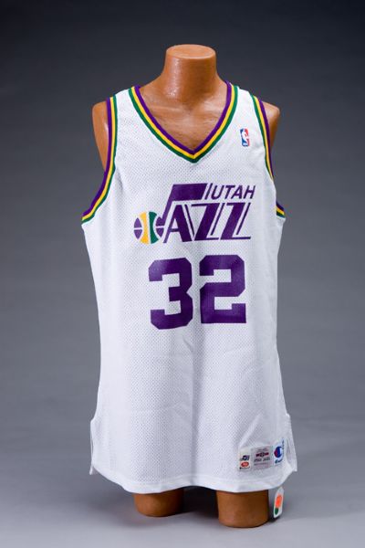 Karl Malones 1994-95 Utah Jazz Game Worn Home Jersey 