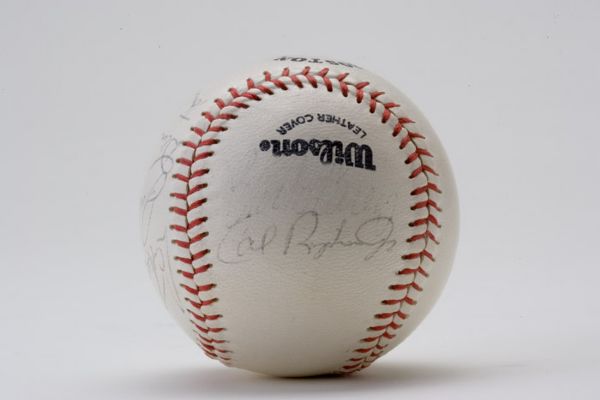 Rare Rochester Redwings Signed Baseball With Vintage Cal Ripken Jr. 