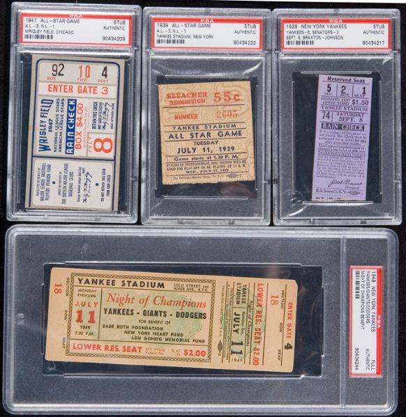 Collection of (12) 137 & Stubs From Important Baseball Games (All PSA Authentic) 