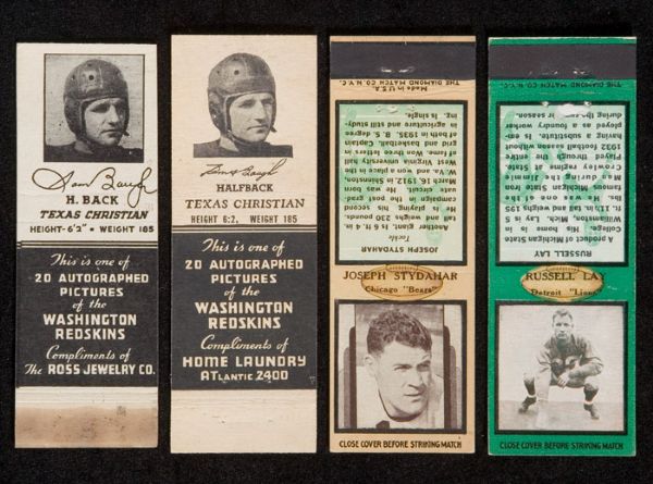 1940 1941 Washington Redskin Matchbook Complete Sets + 53 1934-37 Diamond Matchbook Football 