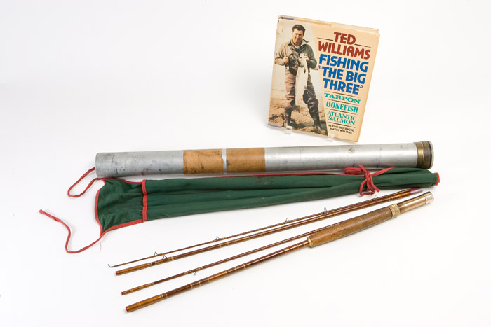 Lot Detail - TED WILLIAMS PERSONAL FLY FISHING ROD & FISHING THE BIG  THREE AUTOGRAPHED BOOK